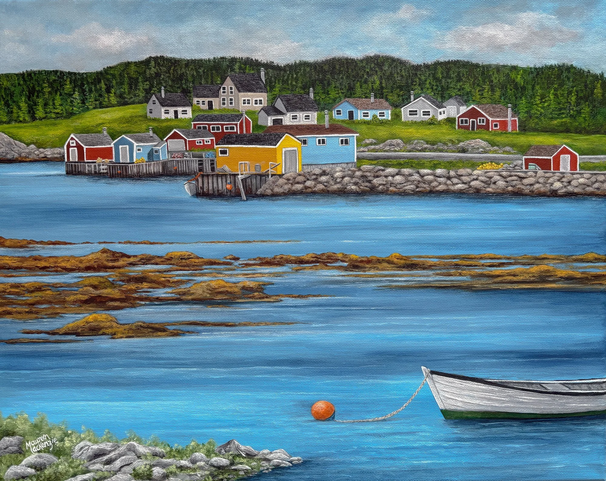 Original Acrylic Painting of Newfoundland | Coastal Maritime Art